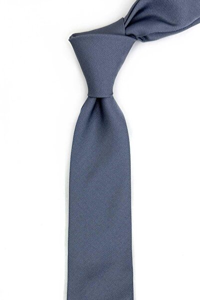 Kravatkolik 6.3 cm Grey Plain Piece Patterned Silk Tie Ik2310