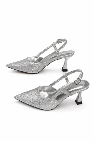 Ajax Abiye Ayakkabı Gümüş 5 Cm Ortopedik Taban