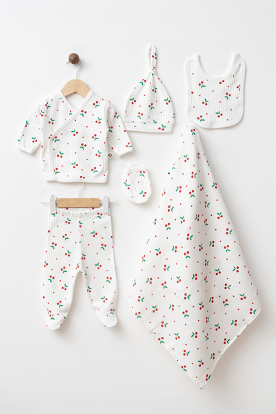 yukobaby bebeğiniz için en doğalı Bebek Kirazlı %100 Pamuk 6'lı Çift Kat Müsl...