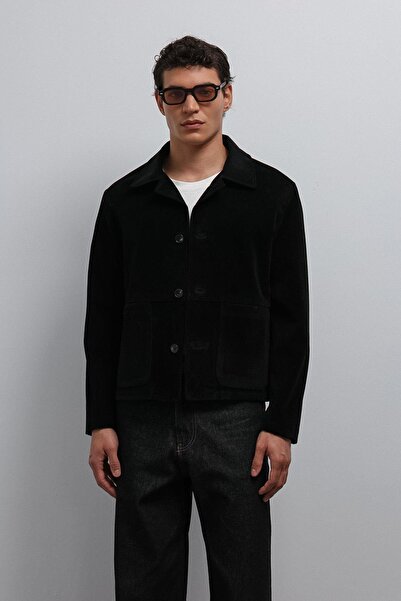 Antioch Siyah Süet Erkek Klasik Ceket