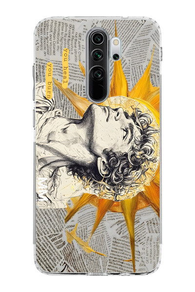 moonset Redmi Note 8 Pro Uyumlu Baskılı Yumuşak Silikon Şeffaf Telefon Kılıfı