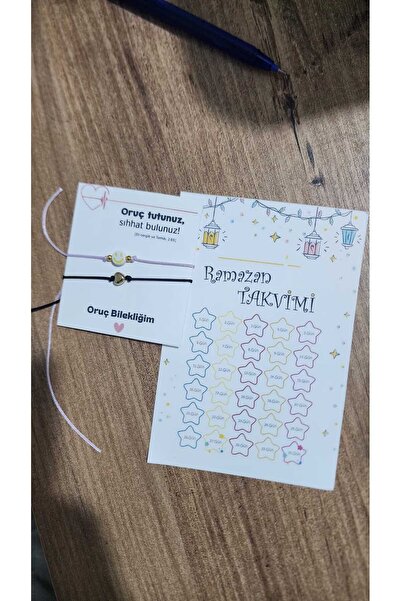 YİPACO tasarım Çocuklar İçin Eğlenceli Ramazan Oruç Karalama Takvimi Bileklik...