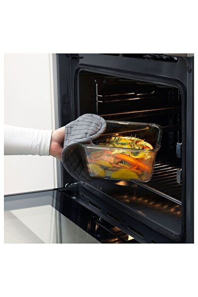 IKEA 365+ cam saklama kabı , cam, 1,8 lt, dikdörtgen