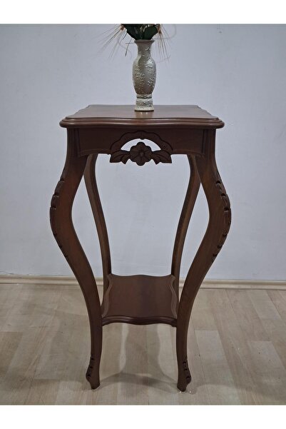 Bengi Ankara Mobilya Fiskos 90580 Kare Çiçeklik Oyma Parlak Kaplama Kayın Tab...