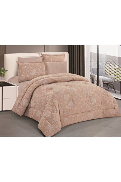 Mark A double bed comforter set with a royal jacquard design, offering elegan...