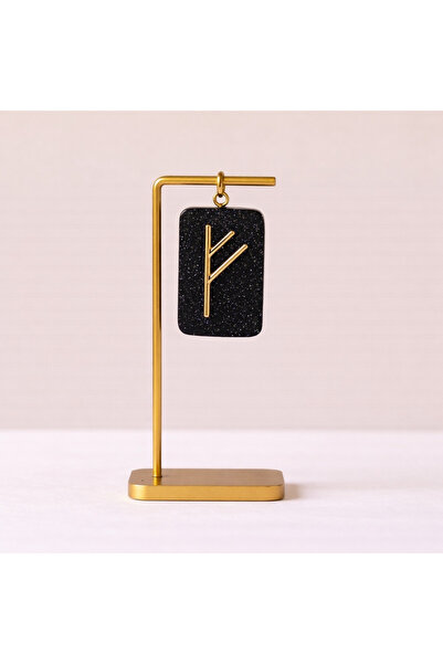 SCULTORE Fehu Rune Kolye – Bereket ve Zenginlik Sembolü | El Yapımı Reçine Ko...