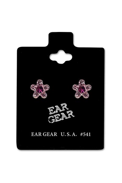 EAR GEAR Earring USA Stainless Steel 316L with Daisy LT. Rose/Fuchsia - 541