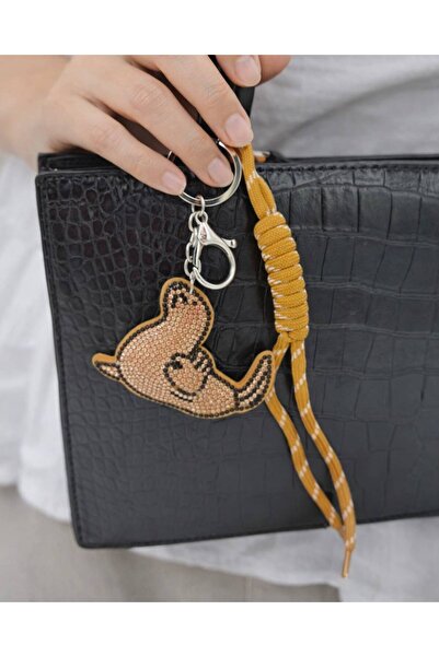 MD Moda Accessories حقيبة برباط وسلسلة مفاتيح بتصميم حوت لطيف مرصع بالأحجار