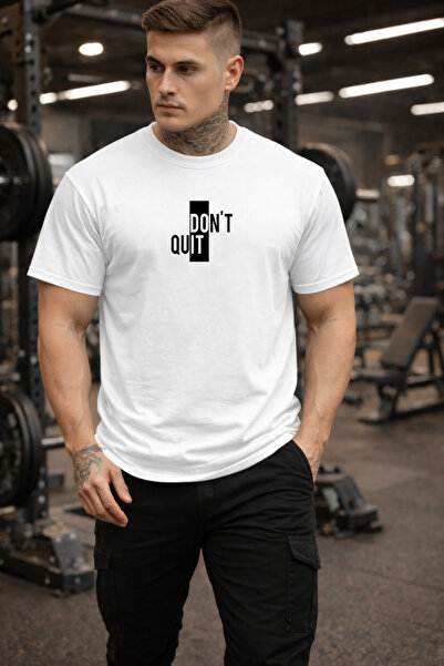dont quıt Beryaz Comfortable Fit T-Shirt Logo