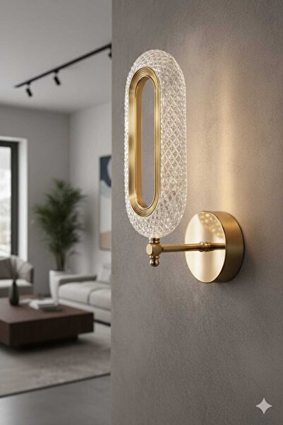 AURA LIGHTING Modern Gold Aplik 3 Renk LED Antre/Hol/Oda/Yatak Apliği (Beyaz ...