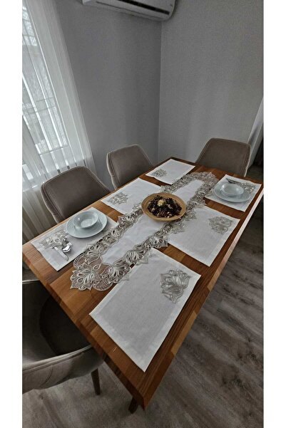 ZESA HOME French Lace Linen Textured American Set -8 People, 9 Pieces