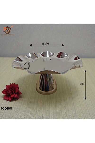 PA Round serving dish with an elegant stainless steel base / Imported by Al O...