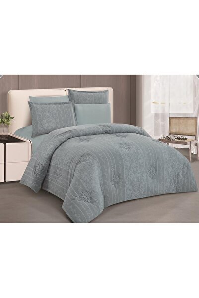 Mark A double bed comforter set with a royal jacquard design, offering elegan...