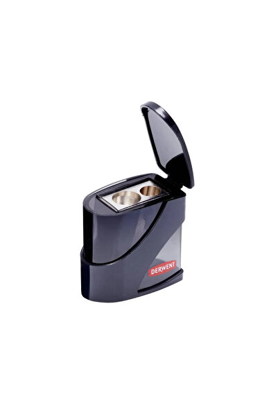 Derwent Ascuțitoare dublă metalică cu rezervor, neagră, profesională