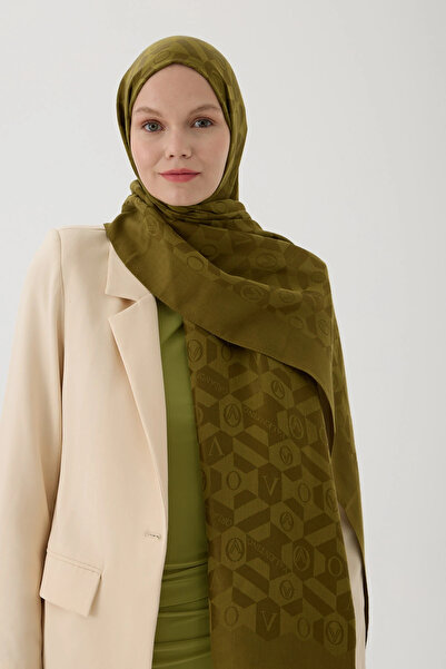 Valentino Orlandi Logo Series Monogram Shawl - 06244 Oil Green
