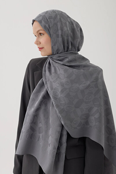 Valentino Orlandi Logo Series Monogram Shawl - 06244 Dark Gray