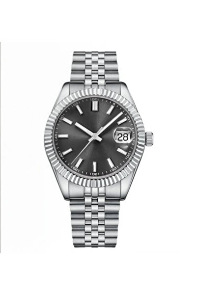 naaksesuar Silver Color Steel Black Dial Rlx Model Men's Watch