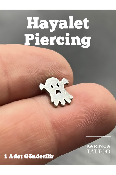Karınca Piercing Hayalet Piercing Halloween Ghost Flat Helix Kulak Tragus Cer...