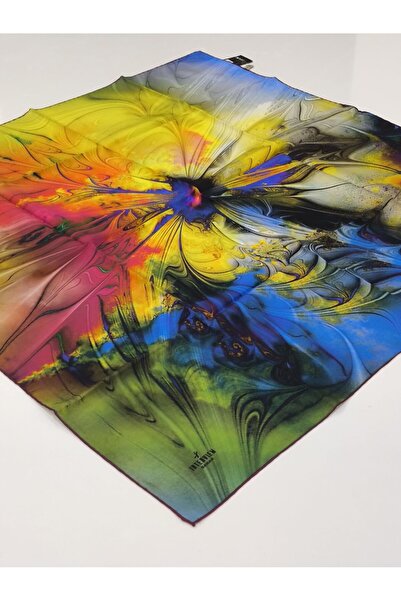 PİRAMİT Sarar Interview Tivil Silk Scarf Embroidered Pattern 10012-7