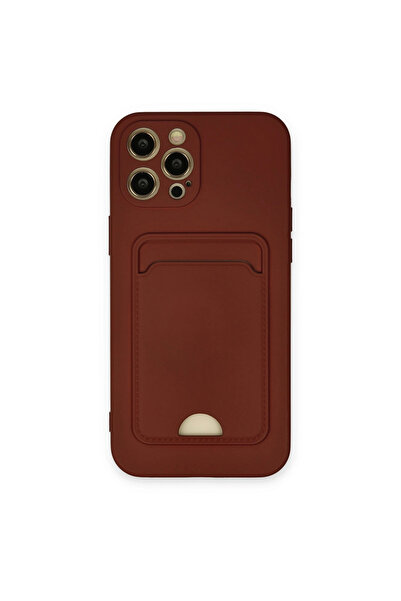 eco port حافظة آيفون 12 برو ماكس من السيليكون مع بطاقة عمل كلفن - بوردو