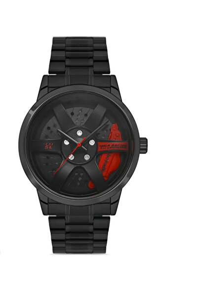 naaksesuar Jant Model Black Steel Men's Watch