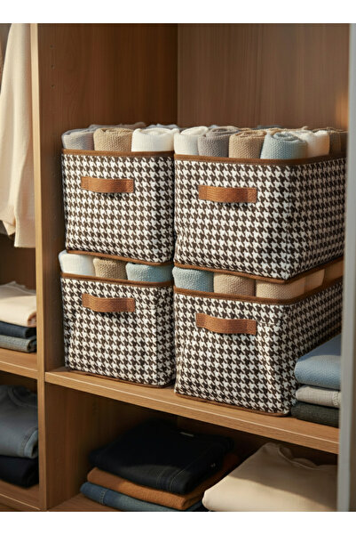 SER&YAT منظم الرفوف 25 سم - بنمط مخلب الحصان باللون البني الداكن |   4 قطع | ...