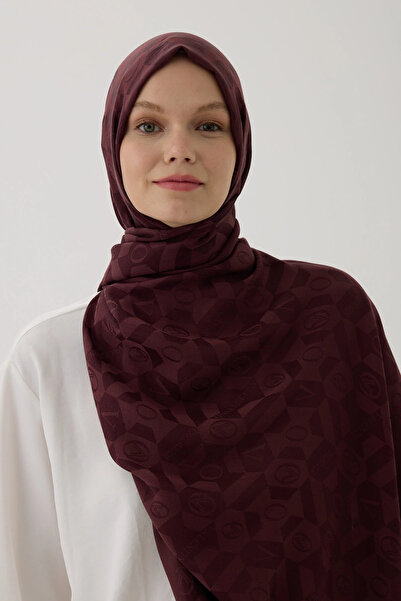 Valentino Orlandi Logo Series Monogram Shawl - 06244 Claret Red