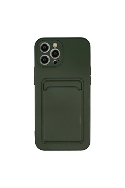 eco port Iphone 12 pro max case kelvin business card silicone - dark green