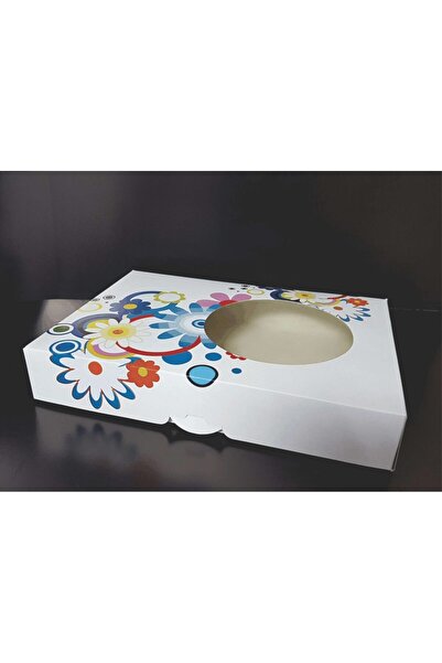 Corolla Packaging Cake Box Cardboard Floral Print with Window