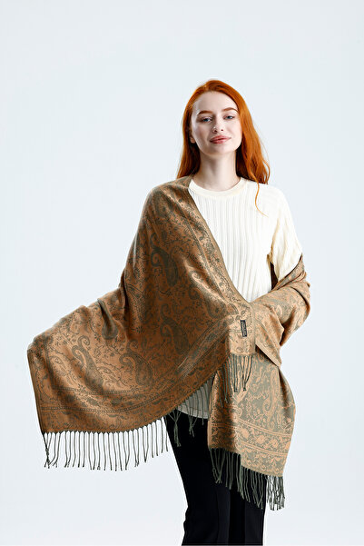 CHALE شال كتف من الباشمينا من سلسلة شاين - شال كتف من الباشمينا المنسوج عالي ...