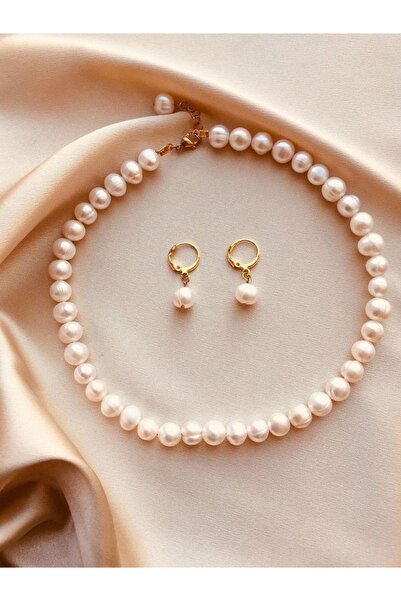 DURAN TAKI TASARIM Gerçek İnci Set (8-9 mm)