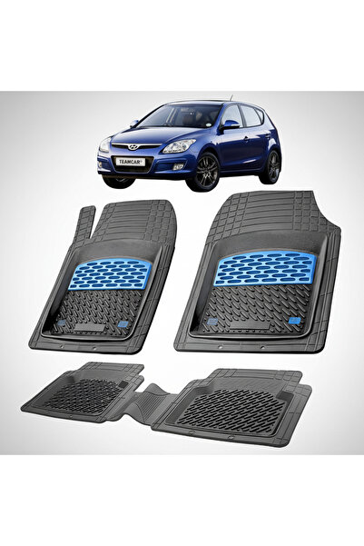 TEAMCAR Car Mats Hyundai i30 I (2007-2012) - Rubber Type Tray -Blue