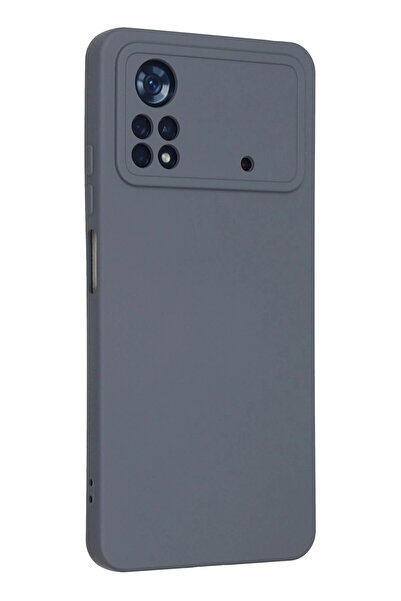 Epilons حافظة Poco X4 5G من السيليكون المخملي الداخلي - رمادي