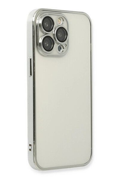 Epilons حافظة آيفون 13 من السيليكون مع عدسة - فضي