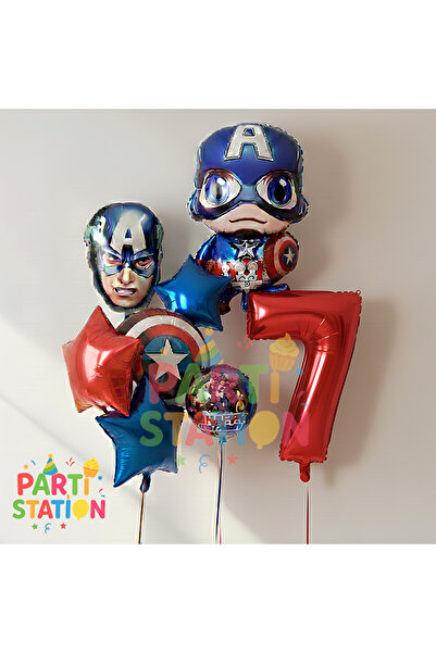 Parti Station مجموعة بالونات عيد الميلاد لعمر 7 سنوات من أفنجرز كابتن أمريكا ...