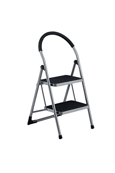 Cady One two-step folding ladder wide, non-slip footrests; heavy-duty equippe...
