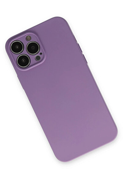 Epilons حافظة آيفون 13 من السيليكون المخملي الداخلي - أرجواني غامق