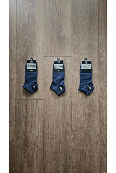 Aytuğ Modal Men's 3 Pairs (Blue) Booties Socks - 13200