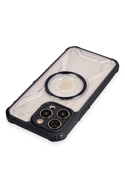 Najmaddin غطاء نيو فيس لهاتف آيفون 14 برو ماكس براگ ماجنيتيكسيف - أسود