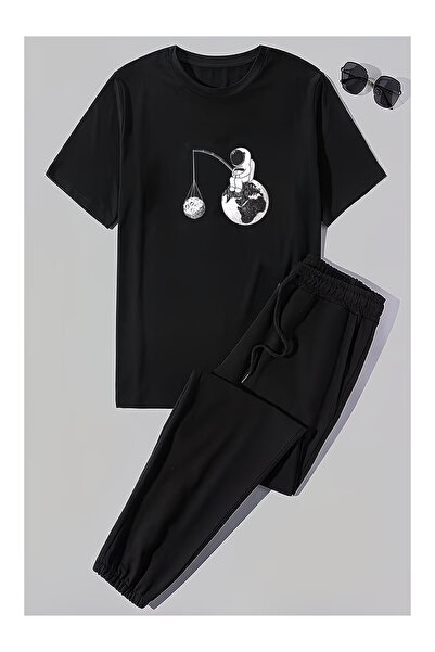 PENTHİLUS T-Shirt and Pants Two-Piece Set - Summer Fabric Men's Top-Bottom Set