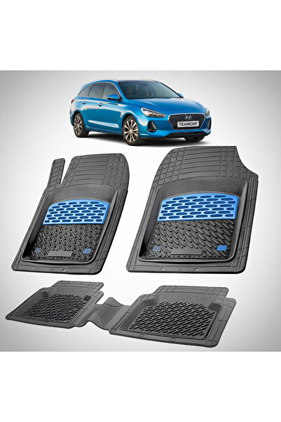 TEAMCAR Hyundai i30 III Tourer 2017-2020 Floor Mats - Rubber Type Tabi -Blue