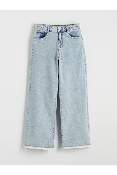 LC Waikiki LCW Kids Blue Wideleg Pantaloni de blugi pentru fete