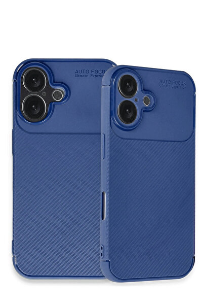 Najmaddin غطاء كربوني للآيفون 16 من نيو فيس مع تركيز تلقائي - أزرق داكن