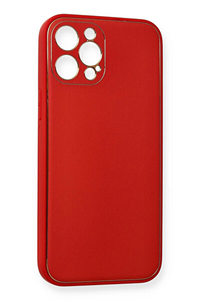 Epilons جراب آيفون 12 غطاء سيليكون جلد كوكو - أحمر