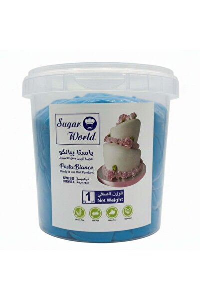 SUGARWORLD Ready-to-use Sugar Paste Pasta Bianco 1 kg Blue