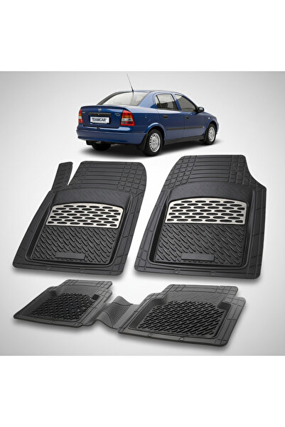 TEAMCAR Πατάκια Αυτοκινήτου Συμβατά με Opel Astra G (1998-2009)-Ασημί- Sedan