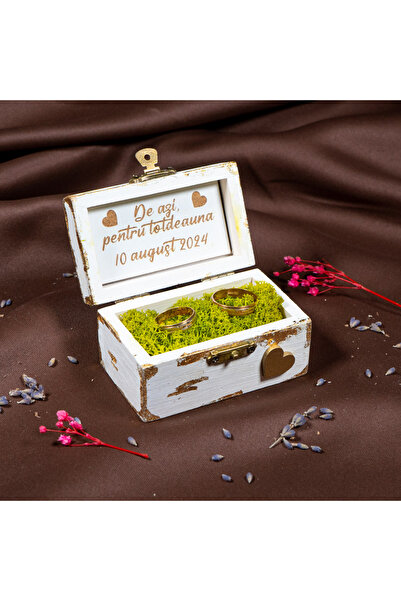 Creators of Crafts Cutie de verighete cufar alb cu foita