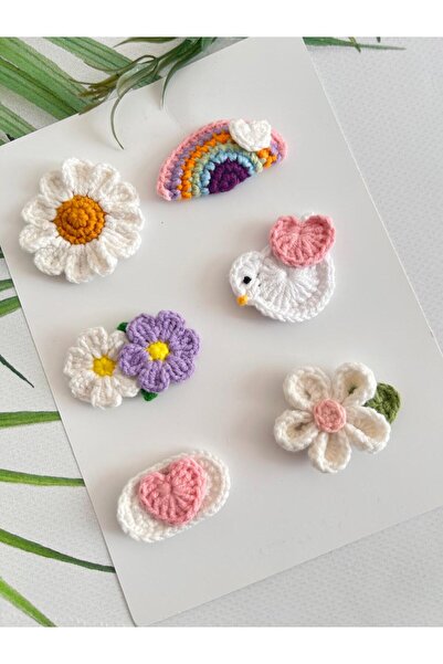 Hand Mother's Since 2024 Saçsız Bebek Tokası 6'lı Klips Handmade %100 Cotton ...