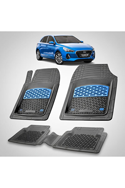 TEAMCAR Car Mats Hyundai i30 III (2017-2020) - Rubber Type Tray -Blue