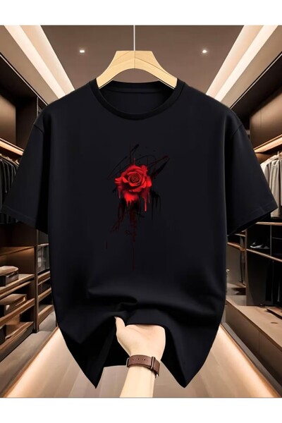 H&GHAMLEGİYİM Tricou cu mânecă scurtă cu imprimeu trandafiri